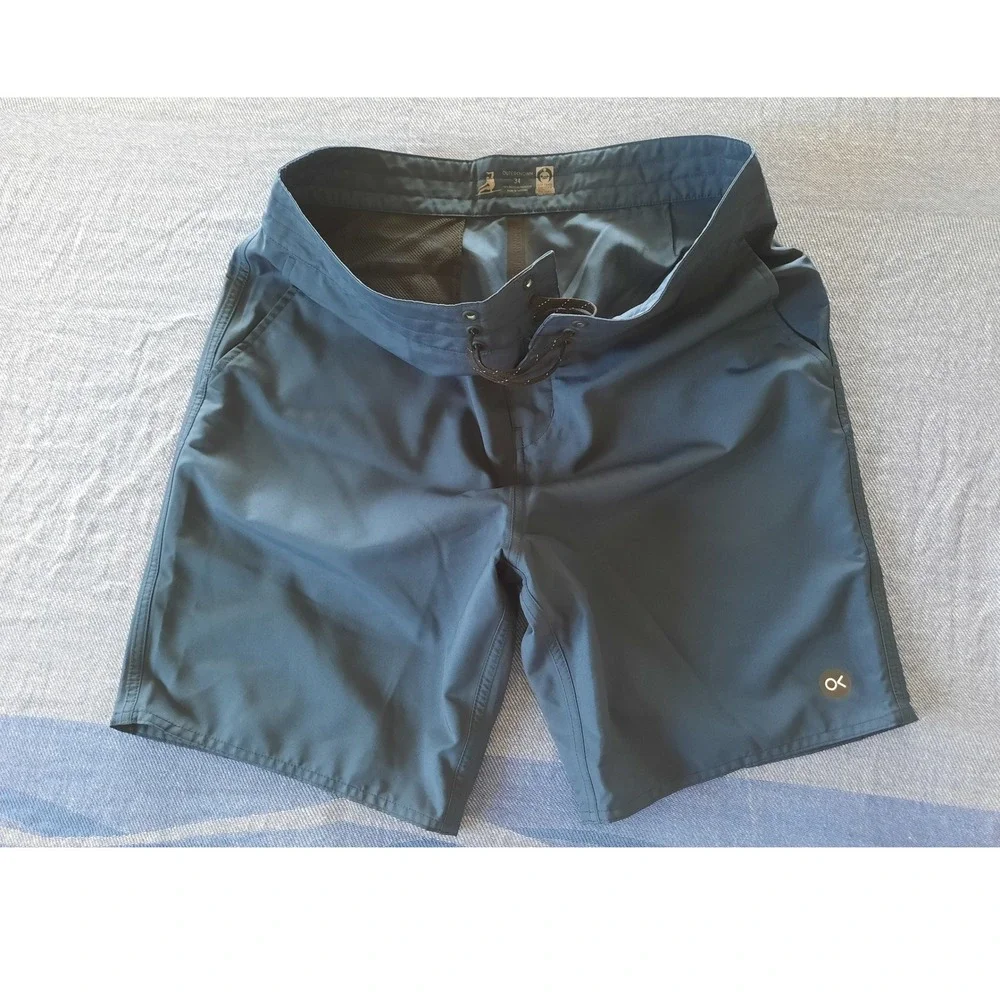 Outerknown Apex Boardshorts Mens 34 Navy  Blue Recycled Polyester Swim Trunks